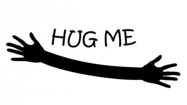 Sarıl bana açık kollar ve eller animasyon yazılı