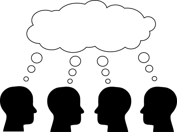 Beyin takımı, çeşitli başları düşünme. Vektör.
