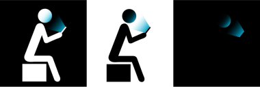 Man holding smartphone with face illuminated clipart