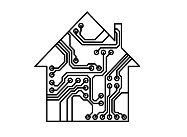 Smart household vector, printed circuit board — Stock Vector