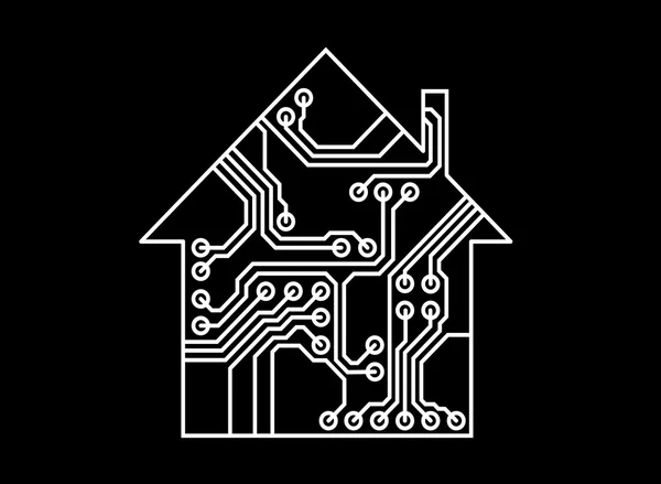 Vector doméstico inteligente, placa de circuito impreso — Archivo Imágenes Vectoriales