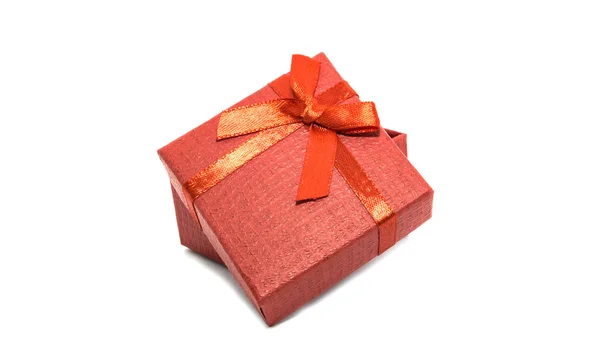 Caja de regalo roja, concepto de negocio. fondo blanco . —  Fotos de Stock