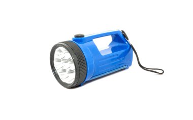 beyaz izole elektrik cep feneri;