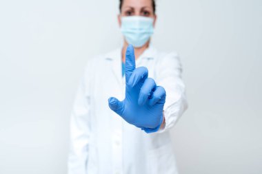 Tıbbi Fikirler Sunuluyor Yeni Bilimsel Keşif Laboratuvarı Sunumları Meslek Giyimi Koruyucu Vitesler Giyen Bilimsel Tartışmalar