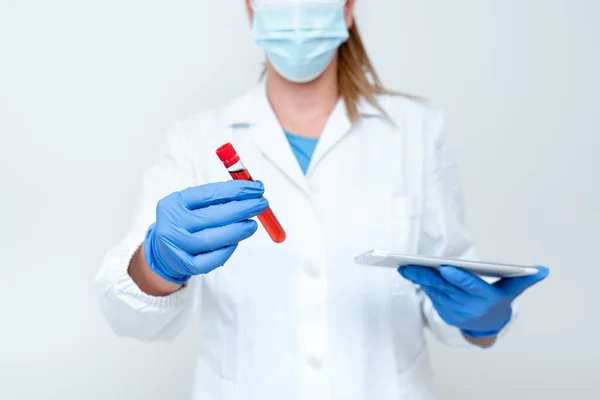 Studying Toxic Virus Analyzing Viral Discovery New Laboratory Experiment Presentations Science Discussions Wearing Occupation Workwear Protective Gears — Stock Photo, Image