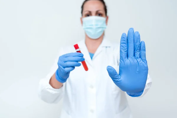 Studying Toxic Virus Analyzing Viral Discovery New Laboratory Experiment Presentations Science Discussions Wearing Occupation Workwear Protective Gears — Stock Photo, Image