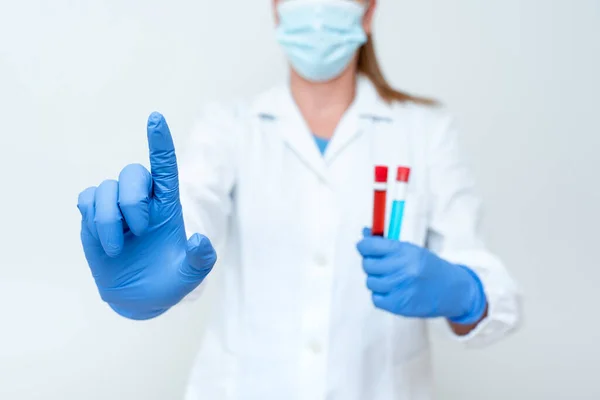 Test Medicina Vaccino Virus Infezione Laboratorio Test di prova Esecuzione Esperimento Presentazioni Scienza Discussioni Occupazione Abbigliamento da lavoro Ingranaggi protettivi — Foto Stock