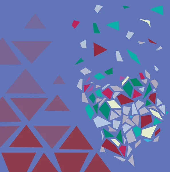 Bunte Tapeten Bild Shatter-Effekt Design Geometrische Muster Designs Auffällig farbige Kunst Abstraktes Glas Zerschlagende Effekte Wandzeichnung Layout — Stockvektor