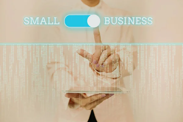 Sign displaying Small Business. Word Written on an individualowned business known for its limited size Inspirational business technology concept with copy space — Stock Photo, Image