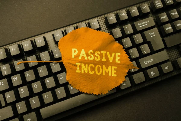 Text showing inspiration Passive Income. Concept meaning earnings extracted from rental property, and other enterprises Typing Cooking Instructions And Ingredient Lists, Making Online Food Blog