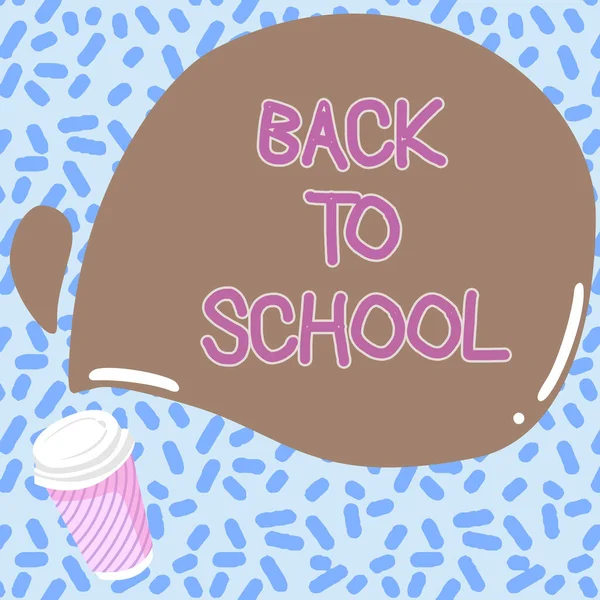 Sign displaying Back To School. Business approach is the period relating to the start of a new school year Colorful Design Displaying Message, Abstract Coffee Shop Menu — Stockfoto