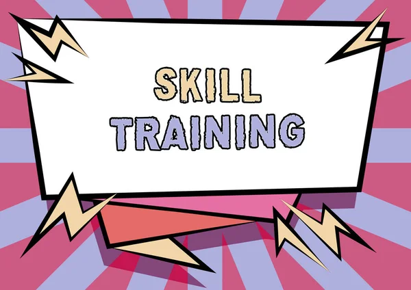 Text sign showing Skill Training. Business idea designed to gain and enhance the knowledge an employee needs Abstract Displaying Urgent Message, New Announcement Information — Stock Photo, Image