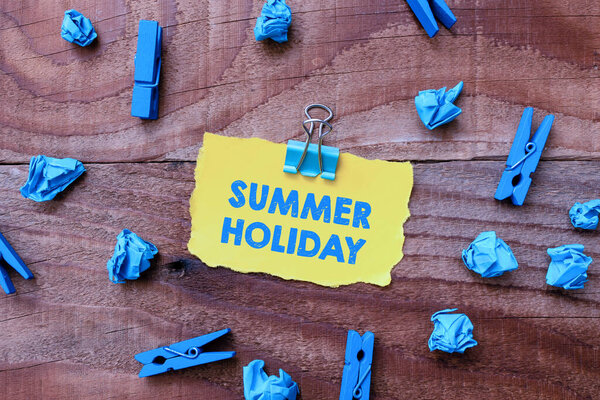 Writing displaying text Summer Holiday. Word for special period of time in summer for relaxation and fun Colorful Perpective Positive Thinking Creative Ideas And Inspirations