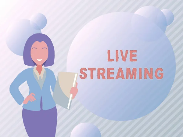 Ispirazione mostrando segno Live Streaming. Concetto significa visualizzare contenuti audio o multimediali attraverso dispositivi digitali Discussione astratta Notizie importanti, Spiegazione e reporting Concetto — Foto Stock