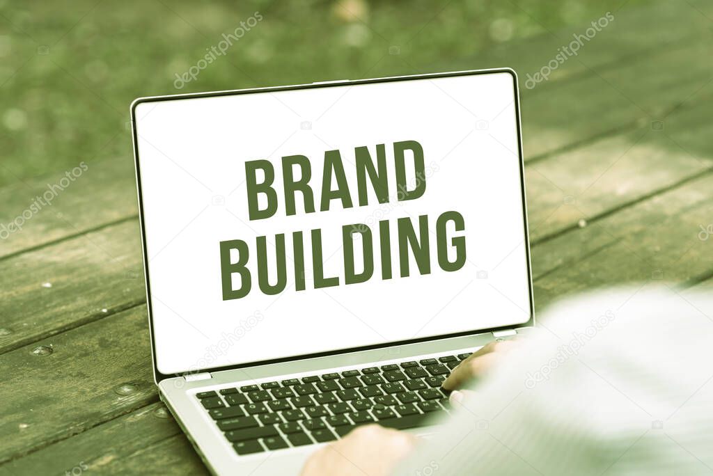 Handwriting text Brand Building. Concept meaning boosting customer s is knowledge over a certain business Online Jobs And Working Remotely Connecting People Together