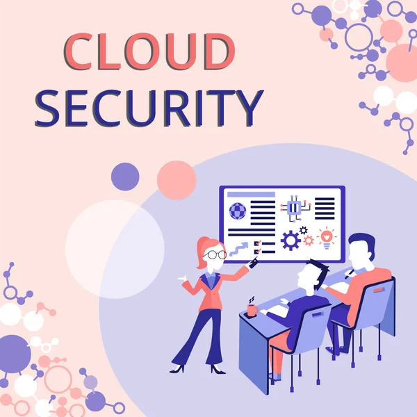 Εγγραφή εμφάνισης κειμένου Cloud Security. Εννοιολογική φωτογραφία Επιβολή ενός ασφαλούς συστήματος υπαρχόντων δεδομένων στο Internet Παρουσιάζοντας το Project Report Concept, Αναφορά Επιχειρησιακής Κατάστασης — Φωτογραφία Αρχείου