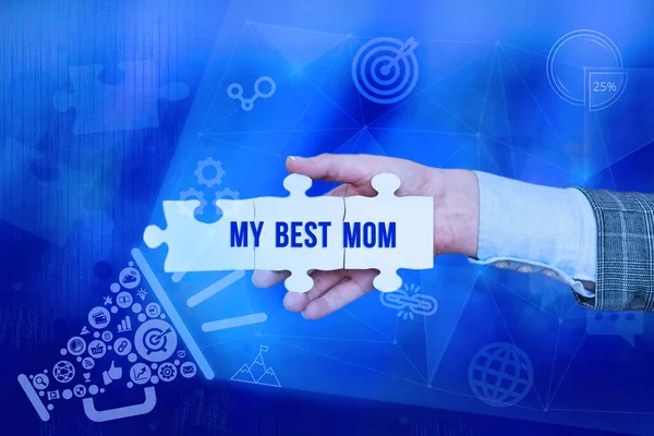 Sign displaying My Best Mom. Business overview Appreciation for your mother s is love feelings compliment Inspirational business technology concept with copy space — Foto de Stock