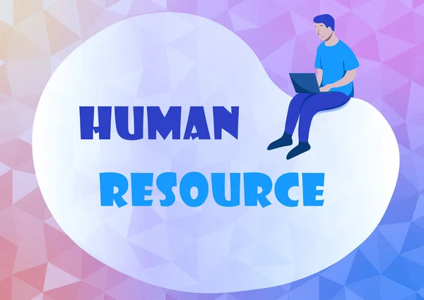 Handwriting text Human Resource. Concept meaning a critical department handling the staffing and employees concern Abstract Spreading Message Online, Global Connectivity Concepts — Zdjęcie stockowe