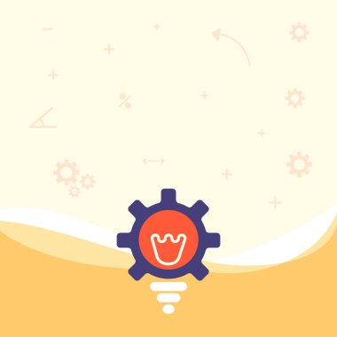 Aydınlatılmış Ampul Çizimi Vites Kabuğu Gösterme Teknolojisi Fikirleri. Mekanik ve Teknik Fikir Görüntüleme Sembolleri Tasarımı ile Parlayan Lamba.