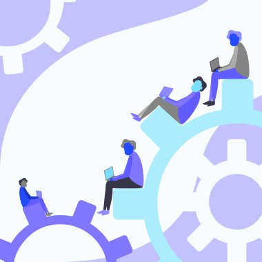 Dört takım arkadaşı dizüstü bilgisayar kullanarak Ekip İlerlemesini kullanarak Oturarak Çiziyor. Meslektaşlar Tasarımı Uzak Çalışmaları Gösteren Not Defteri Bilgisayarını kullanarak Çalışanların Üzerine Oturur.