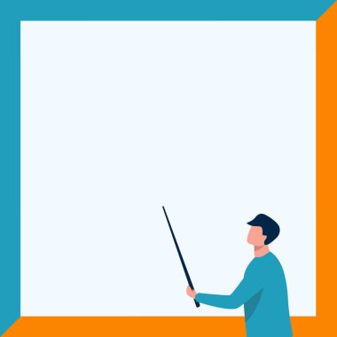 Eğitmen Çizim Çubuğu İşaret Kurulu Yeni Dersler Gösteriyor. Öğretmen Tasarımı ve Puanları Boş Beyaz Tahta Sunumları Yapıştırıyor.