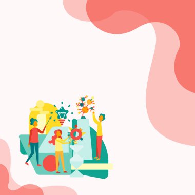 Birlikte El Sanatları Çalışan Üç Kolaj Çizimi. Daha İyi Sanatlar Teknikleri Gruplarda Yakından Gösteren Öğrenciler.