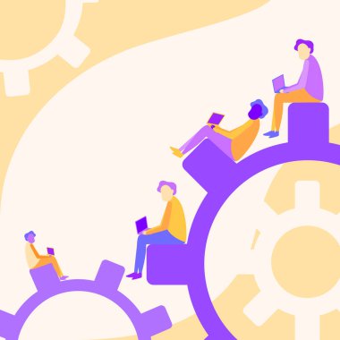 Dört takım arkadaşı dizüstü bilgisayar kullanarak Ekip İlerlemesini kullanarak Oturarak Çiziyor. Meslektaşlar Tasarımı Uzak Çalışmaları Gösteren Not Defteri Bilgisayarını kullanarak Çalışanların Üzerine Oturur.