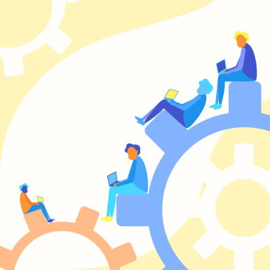 Dört takım arkadaşı dizüstü bilgisayar kullanarak Ekip İlerlemesini kullanarak Oturarak Çiziyor. Meslektaşlar Tasarımı Uzak Çalışmaları Gösteren Not Defteri Bilgisayarını kullanarak Çalışanların Üzerine Oturur.