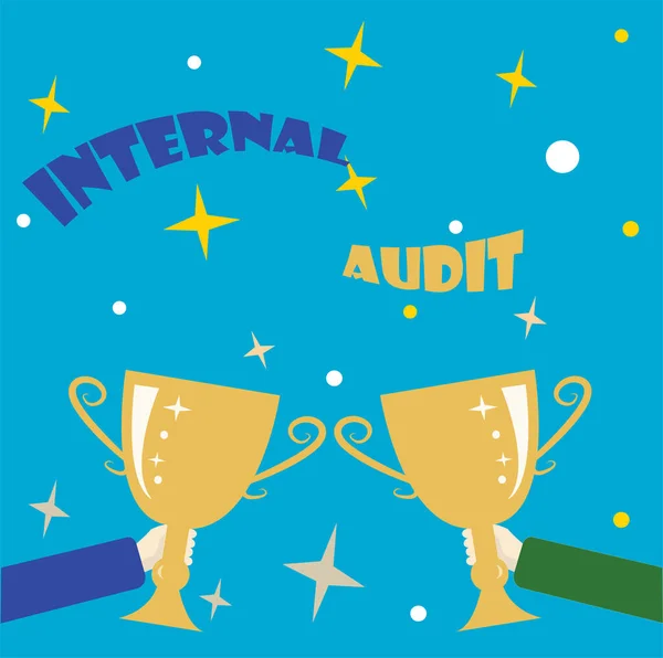 Inspiratie met teken Interne Audit. Bedrijfsoverzicht evalueert de objectieve zekerheid om een bedrijf te verbeteren s is operatie Abstract Victory Reward Ceremony, Celebrating New Winner Concept — Stockfoto