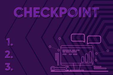 Kontrol Noktası 'nı göster. Gezginlerin güvenlik kontrollerine tabi tutulduğu, bilgisayar bakımı ve onarım konsepti, soyut iletişim teknolojisi