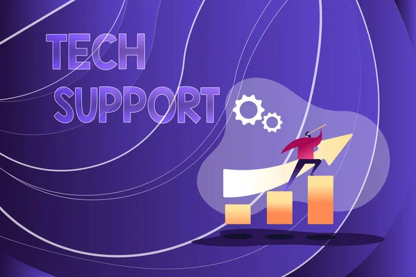 Text caption presenting Tech Support. Internet Concept Assisting individuals who are having technical problems Colorful Image Displaying Progress, Abstract Leading And Moving Forward — Stock Photo, Image