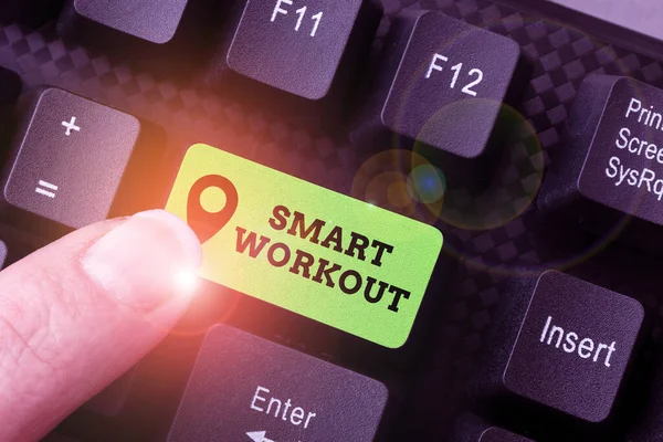 Signe texte montrant Smart Workout. Concept d'entreprise exercice bien conçu pour maximiser la croissance musculaire Résumé Rassembler des indices d'enquête en ligne, Présentation d'idées Internet — Photo