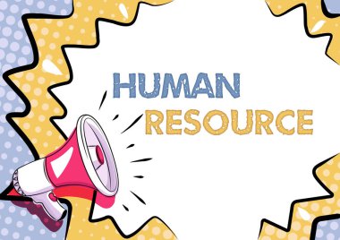 Kavramsal gösterim İnsan Kaynakları. İnternet Konsepti, personeli ve çalışanları ele alan eleştirel bir bölüm. Renkli Tasarım, Önemli Mesaj, Soyut Haberler