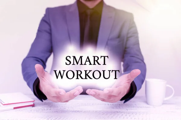 Tekst bijschrift presenteren Smart Workout. Conceptuele foto goed ontworpen oefening om de spiergroei te maximaliseren Bespreken Belangrijke Idee presenteren en uitleggen Business Plan ontwerpen — Stockfoto