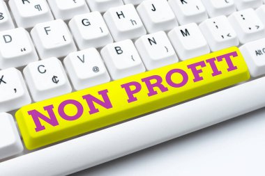 El yazısı Non Profit. Kavram, kar amacı gütmeyen ya da işletilmeyen bir etkinlik anlamına gelir Yazı tipi Bitiş Kullanıcı Lisansı Anlaşması, Yeni Ağ Parolası Yazılıyor