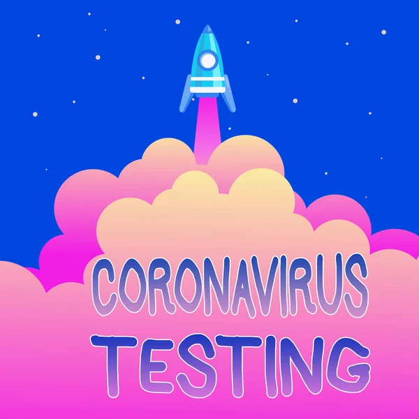Текст, що показує натхнення для тестування на коронавірус. Концепція бізнесу Збірка зразків від життєздатного пацієнта для ідентифікації SARSCoV2 Abstract reaching Top Level, Rocket Science Presentation Designs — стокове фото