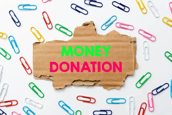 Handwriting text Money Donation. Concept meaning a charity aid in a form of cash offered to an association Creative Home Recycling Ideas And Designs Concepts Trash To Cash Idea