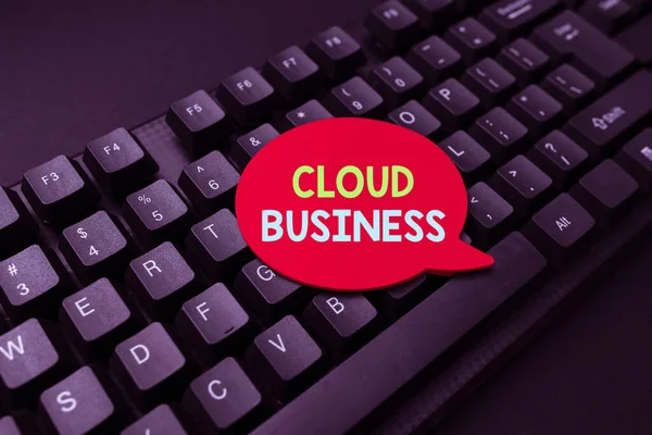 Inspiracja pokazująca znak Cloud Business. Koncepcja oznacza dostarczanie przez Internet usług udostępnianych użytkownikom Pisanie Online Research Text Analysis, transkrypcja Nagranie Voice Email — Zdjęcie stockowe