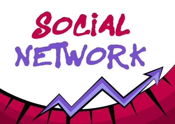 Inspiracja pokazując znak Social Network. Internet Concept a framework of individual linked by interan individual alal relationship Abstrakcyjny wykres przedstawiający postęp, postęp i poprawę koncepcji — Zdjęcie stockowe