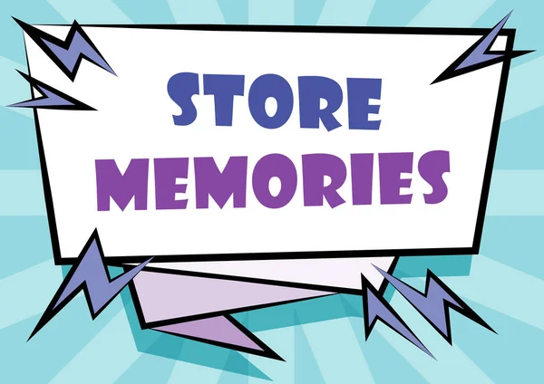 Handschrift Store Memories. Business idee een proces van het invoeren en opslaan van eerder verkregen gegevens Abstract Displaying Urgent Message, New Announcement Information — Stockfoto