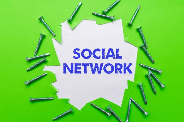 Kézírás szöveg Social Network. Szó Írta a keretben az egyén kapcsolódik interan egyéni kapcsolat Workshop javítása ötletek Termelékenység inspirációk és megoldások — Stock Fotó