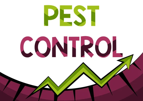 Текст, що показує натхнення Pest Control. Бізнес-ідея Вбивство руйнівних комах, які нападають на сільськогосподарські культури та худобу Абстрактний граф, що представляє прогрес, рухаючись вперед і вдосконалюючи концепцію — стокове фото