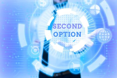İkinci seçeneği sunan metin başlığı. İş Konsepti Sonraki Kemancılık Öncelik Değil Bir Sonraki Alternatif Fırsat Genelkurmay Üniforması Yeni Gelecek Teknolojileri Tutuyor.