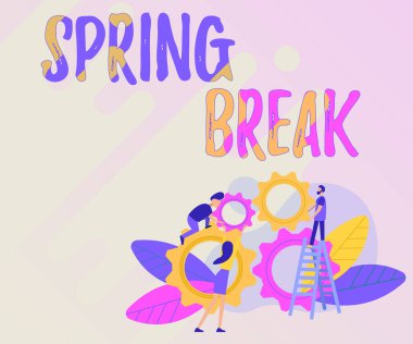 Kavramsal başlık Bahar Tatili. Okul ve üniversitelerdeki iş gezisi dönemi Soyut Yardım Derneği, Toplumun Birlikte Çalışması Konsepti