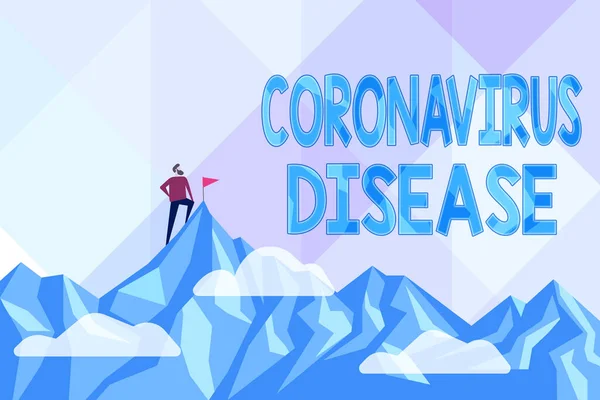 Koncepční zobrazení Coronavirus Disease. Slovo pro definované jako nemoc způsobená novým virem SARSCoV2 Abstrakt Dosažení a dosažení cíle, Výsledek tvrdé práce koncepty — Stock fotografie