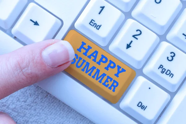 Conceptuele weergave Happy Summer. Zakelijk overzicht Stranden Zonneschijn Ontspanning Warme Zonnige Seizoen Zonnewende Abstracte Fixing Internet Probleem, Handhaving van Online Connectie — Stockfoto