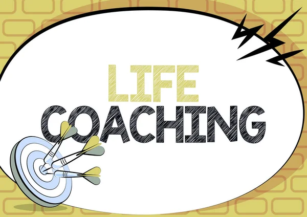 Konceptuell bildtext Life Coaching. Word Skrivet om uppmuntran och samråd baserat på det aktuella läget Presentera meddelande om att slå Target Concept, Abstrakt tillkännage mål — Stockfoto