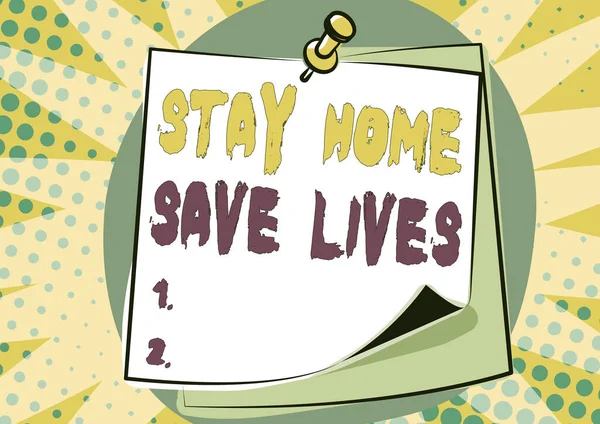 Текст почерка Stay Home Save Lives. Word Withon уменьшает число инфицированных пациентов, не выходя из дома. — стоковое фото