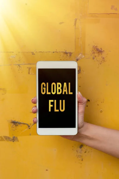 Küresel Grip belirtileri. İş konsepti. Yaygın bulaşıcı hastalık dünya çapında hızla yayılan Ses ve Video Çağrı Yetenekleri İnsanları Birbirine Bağlıyor — Stok fotoğraf