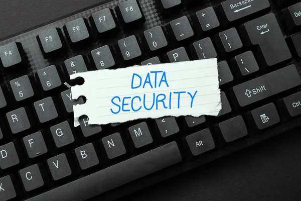 Conceptual display Data Security. Conceptual photo Protected important an individualal data from unauthorized access Typing New Educational Textbook, Abstract Retyping Old Essay Online — Stock Photo, Image